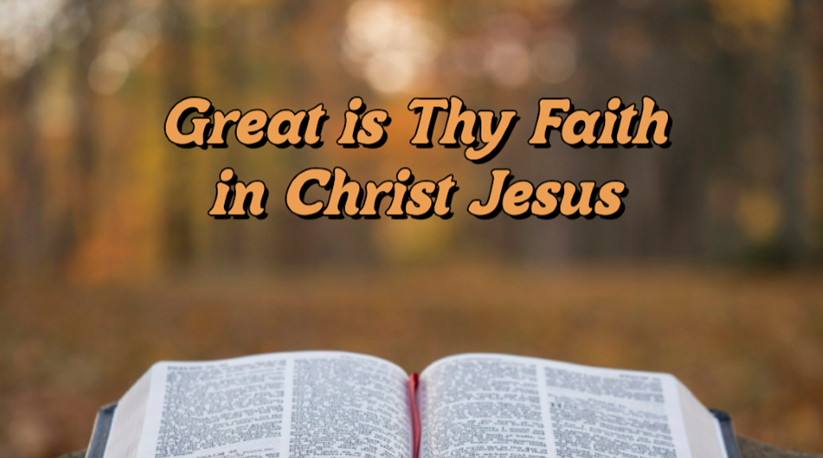 Sermon: Great is Thy Faith in Christ Jesus